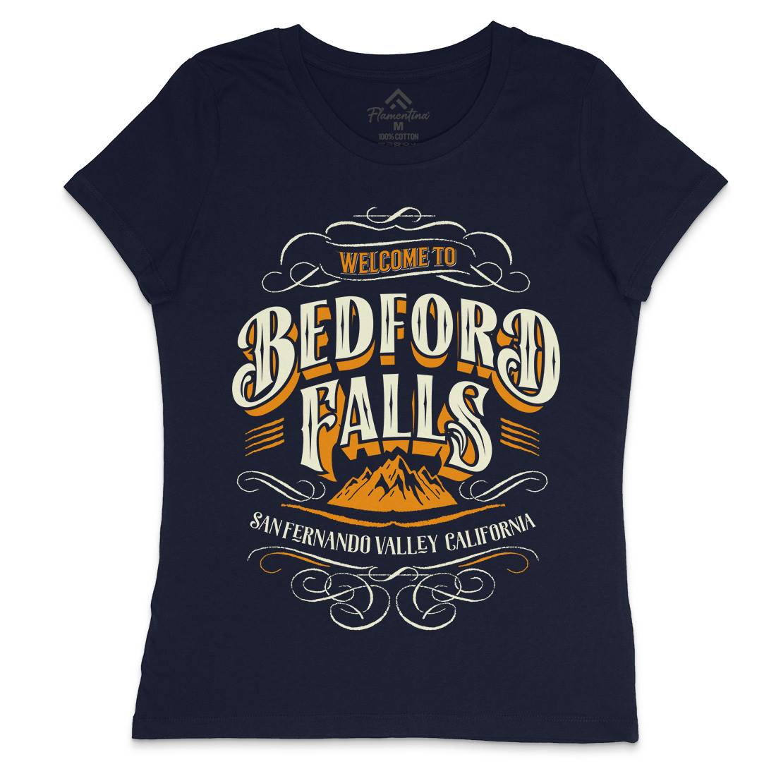 Bedford Falls Womens Crew Neck T-Shirt Christmas D148