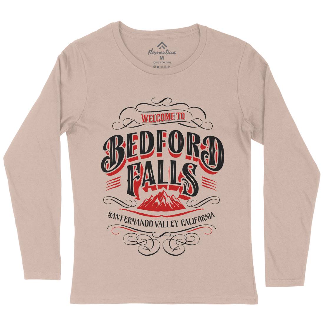 Bedford Falls Womens Long Sleeve T-Shirt Christmas D148