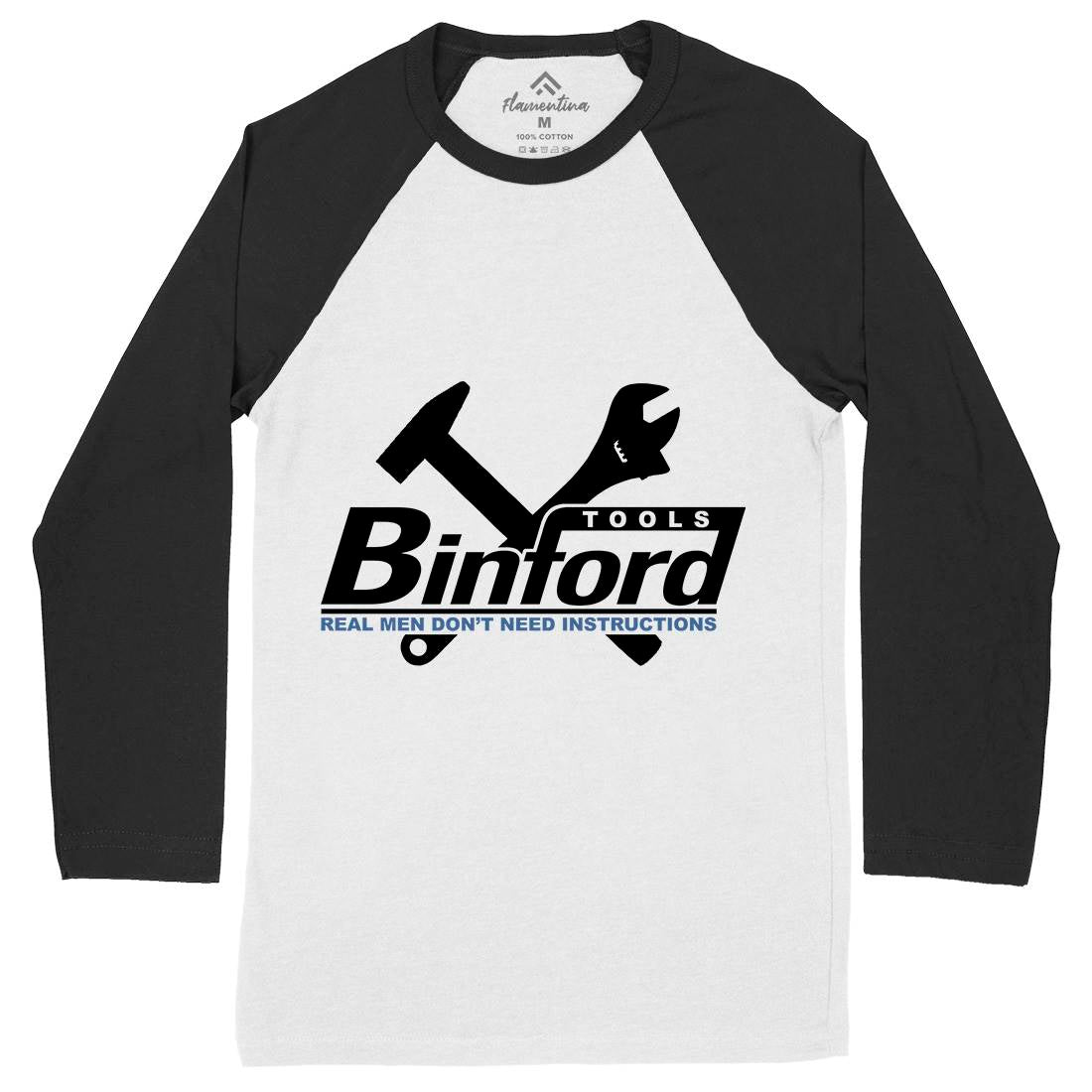 Binford Tools Mens Long Sleeve Baseball T-Shirt Work D162