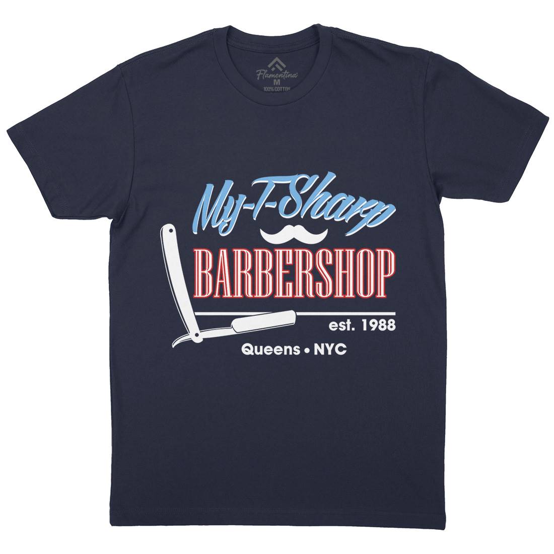 My-T-Sharp Mens Crew Neck T-Shirt Barber D267