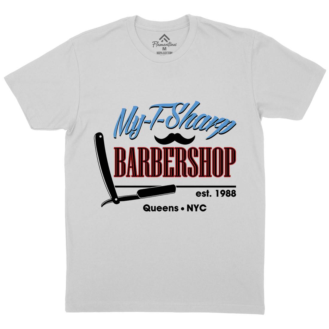My-T-Sharp Mens Crew Neck T-Shirt Barber D267