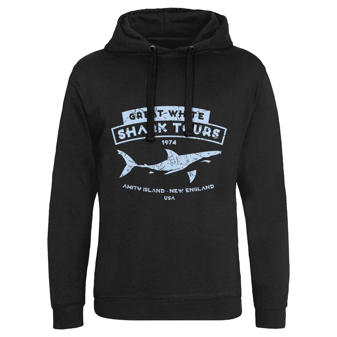 Great White Shark Tours Mens Hoodie Without Pocket Navy D348