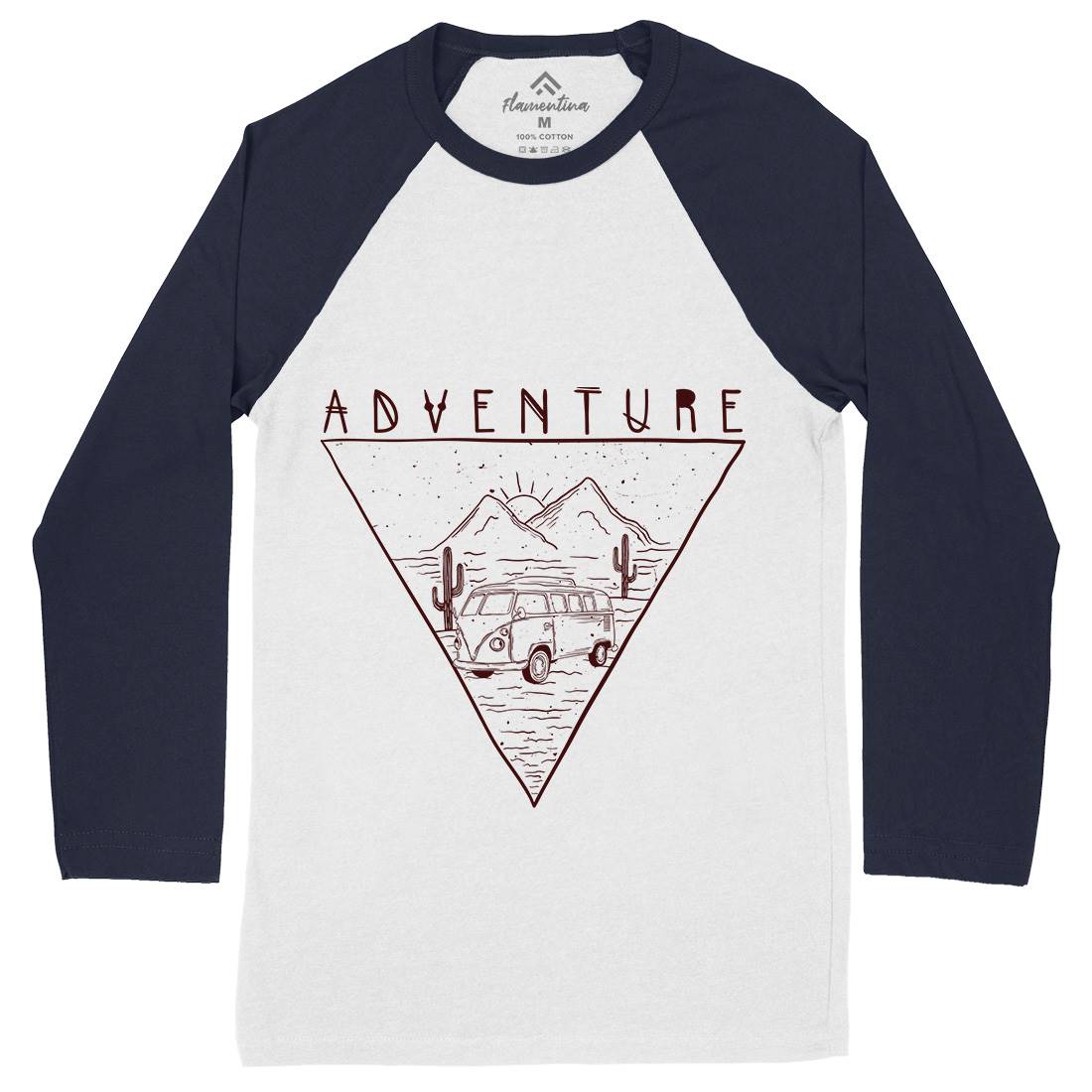 Adventure Mens Long Sleeve Baseball T-Shirt Nature D443