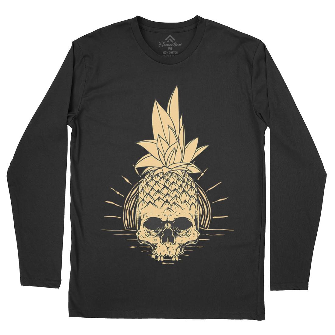 Pineapple Skull Mens Long Sleeve T-Shirt Holiday D480