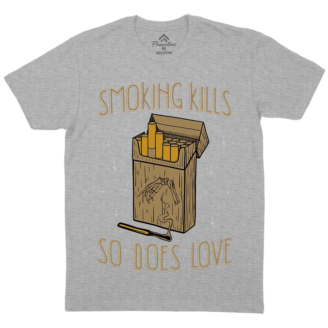 Smoking Kills Mens Organic Crew Neck T-Shirt Quotes D488