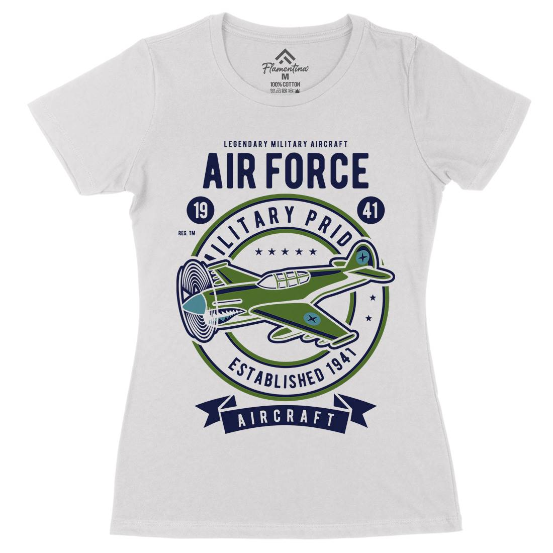 Air Force Womens Organic Crew Neck T-Shirt Army D502