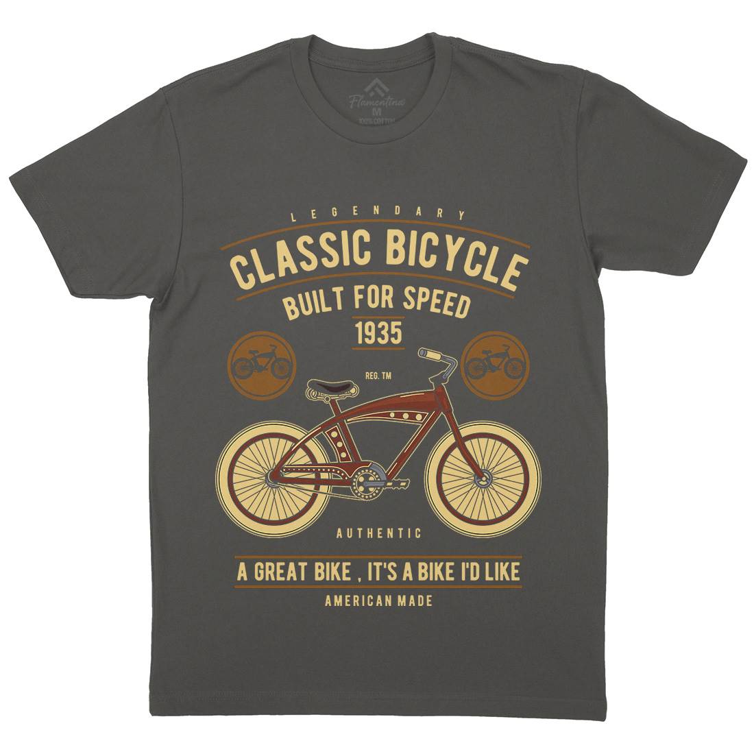 Classic Bicycle Mens Crew Neck T-Shirt Bikes D518
