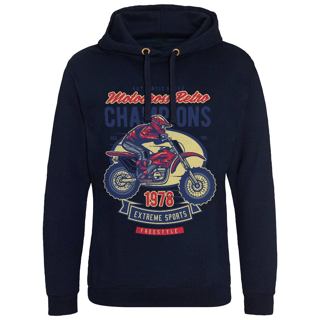 Motocross Retro Champion Mens Hoodie Without Pocket Motorcycles D552