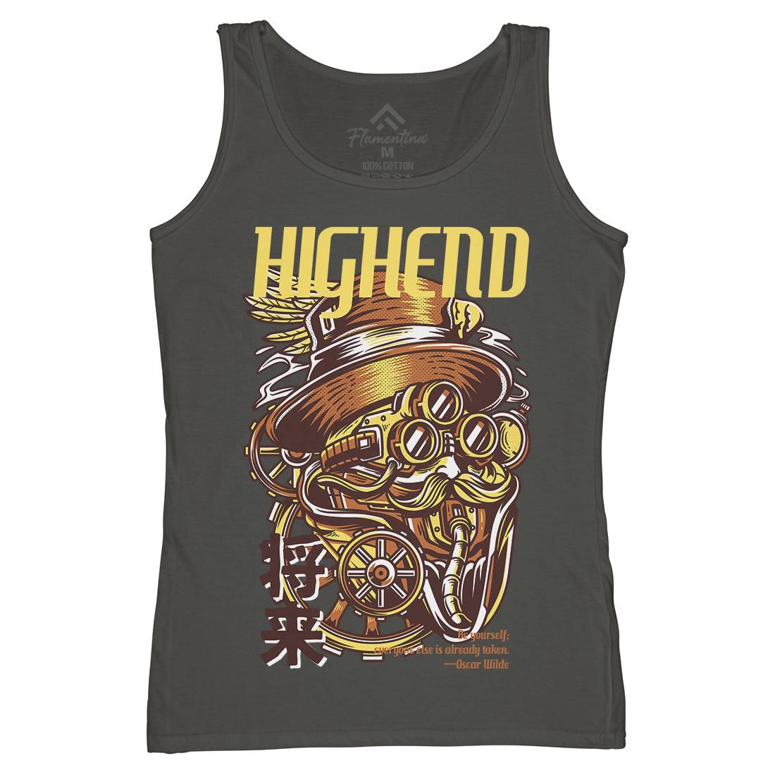 High End Womens Organic Tank Top Vest Steampunk D610