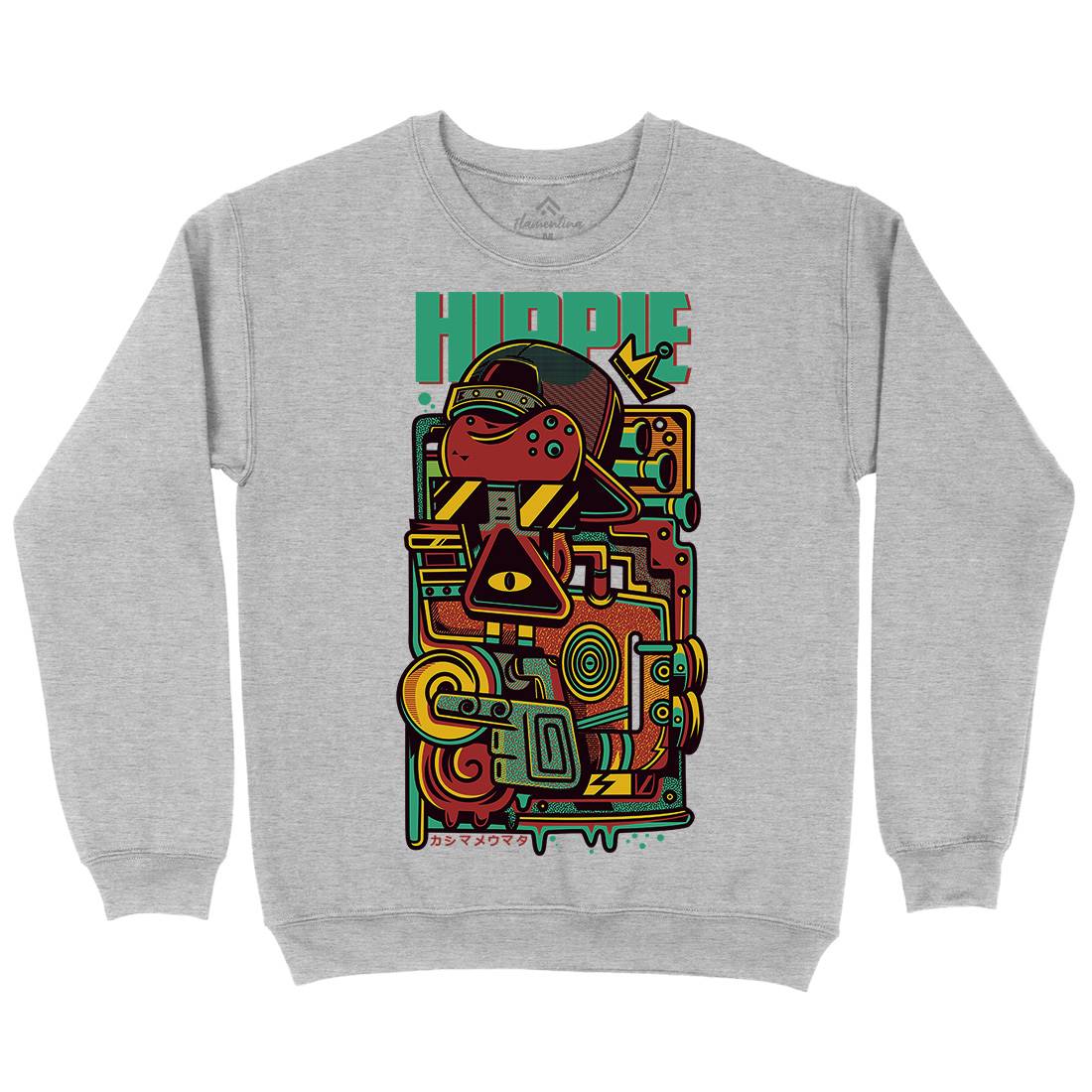 Hippie Mens Crew Neck Sweatshirt Space D611