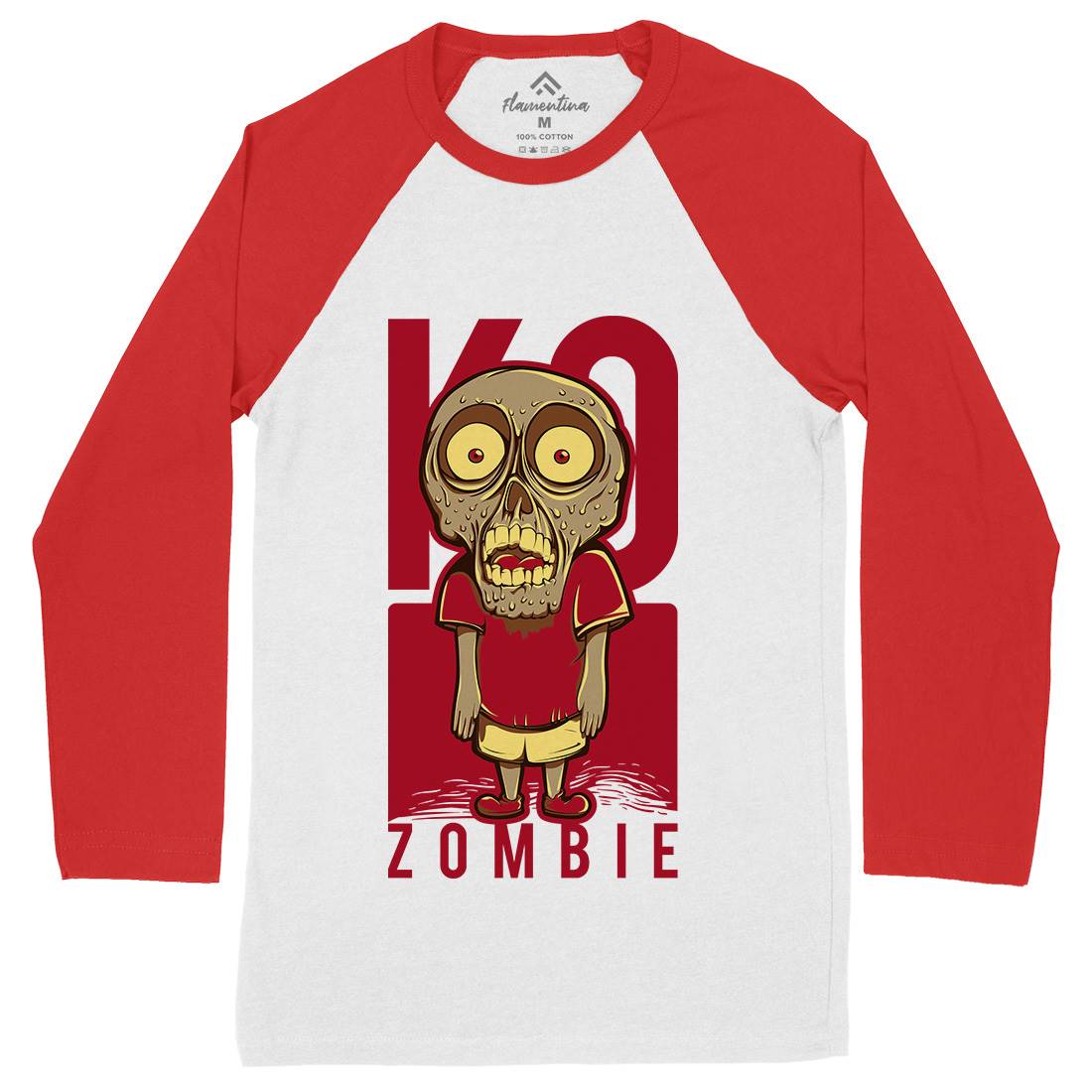 Little Zombie Mens Long Sleeve Baseball T-Shirt Funny D637