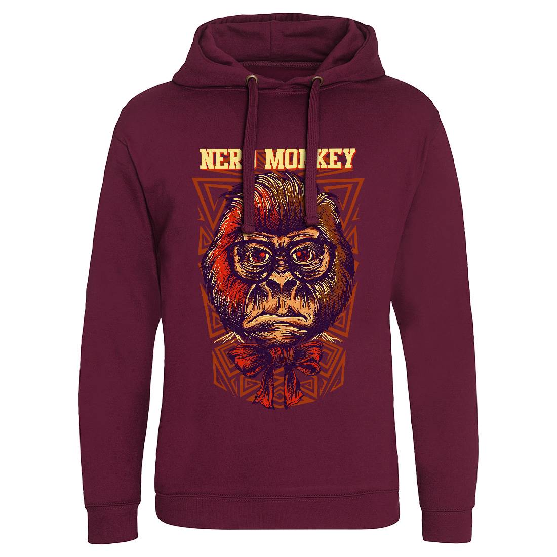 Nerd Monkey Mens Hoodie Without Pocket Animals D664