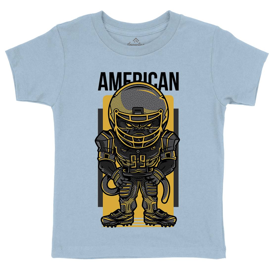 American Football Kids Organic Crew Neck T-Shirt Sport D704