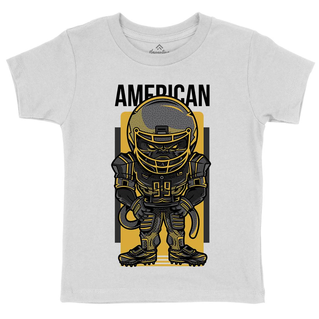 American Football Kids Organic Crew Neck T-Shirt Sport D704