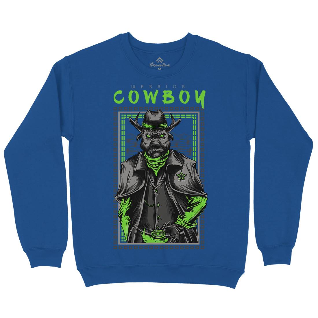 Cowboy Warrior Mens Crew Neck Sweatshirt American D735