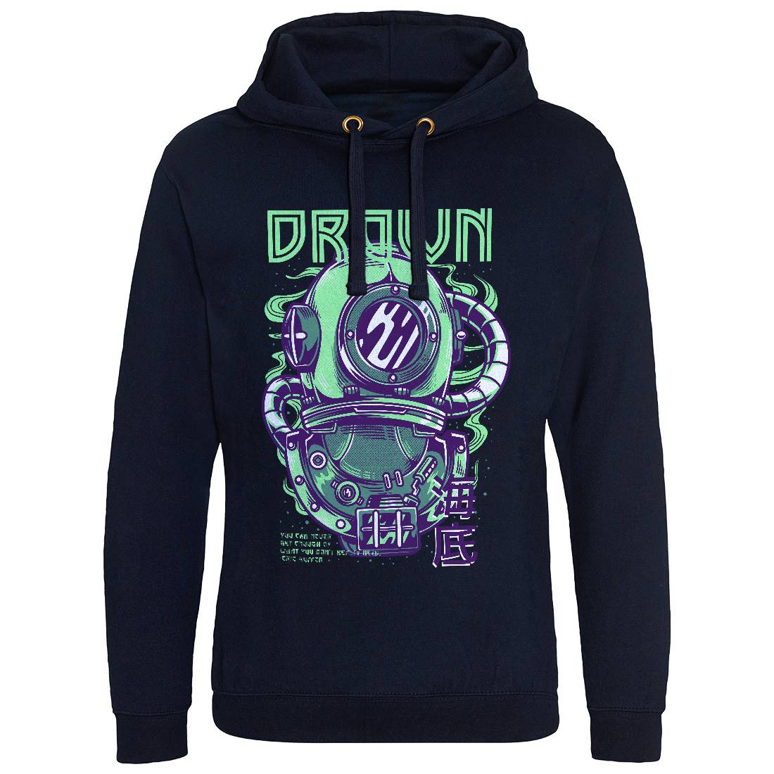 Drown Mens Hoodie Without Pocket Navy D762