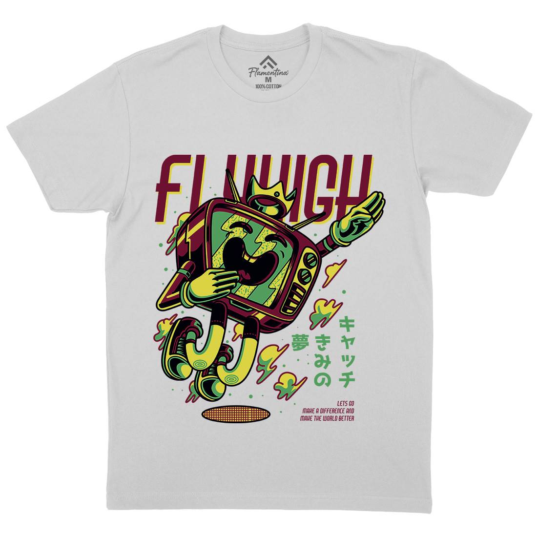 Fly High Mens Crew Neck T-Shirt Media D778