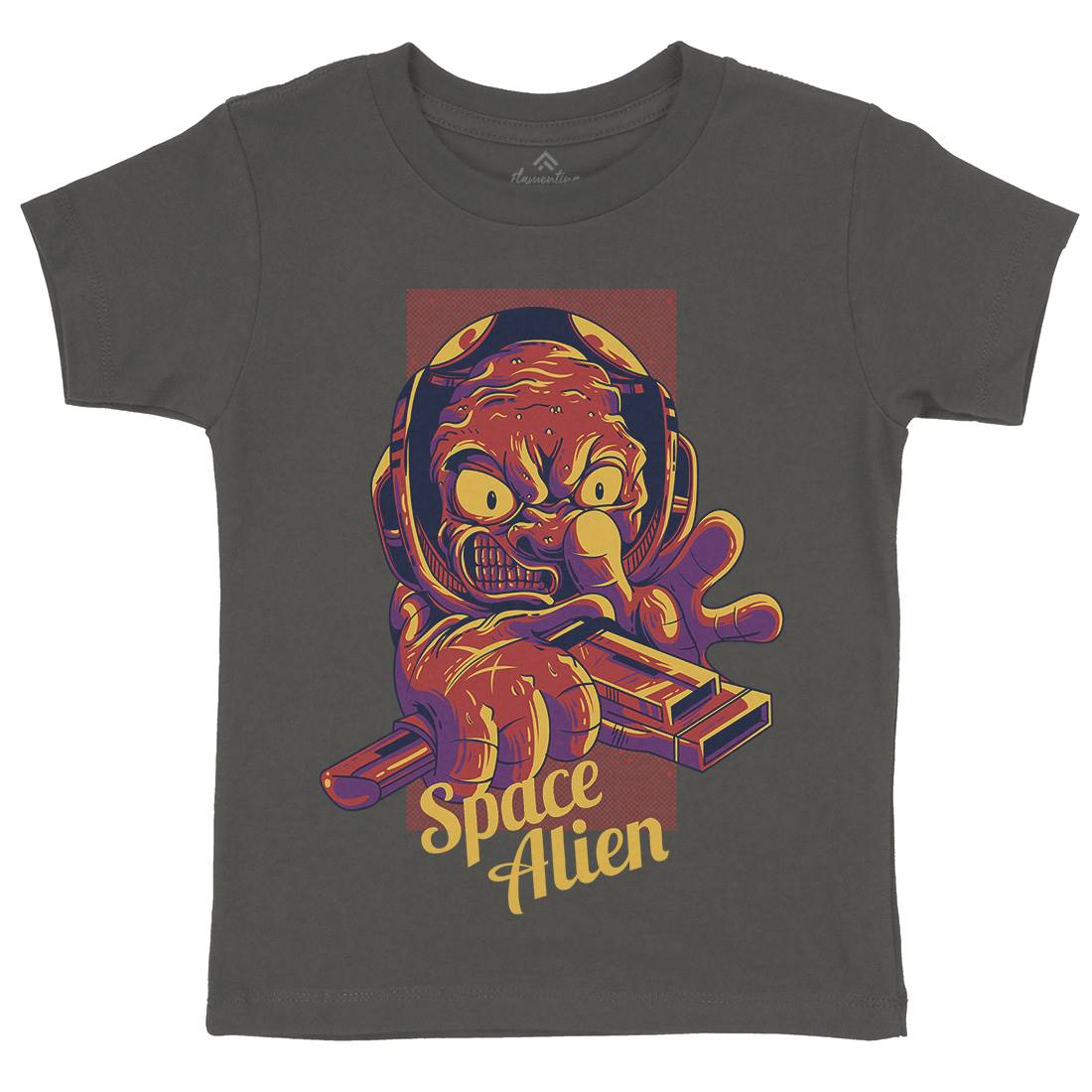 Alien Kids Organic Crew Neck T-Shirt Space D827
