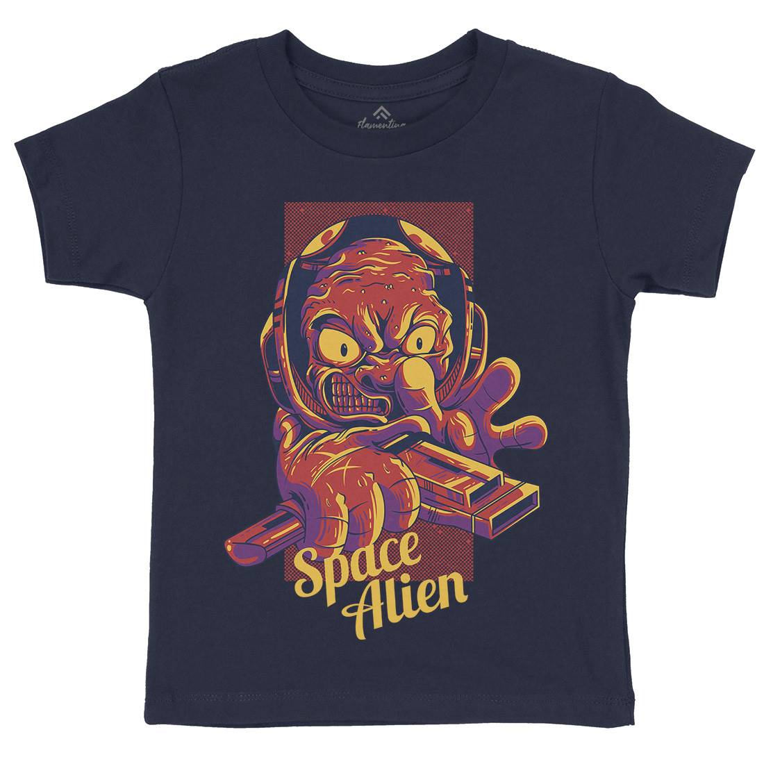 Alien Kids Organic Crew Neck T-Shirt Space D827