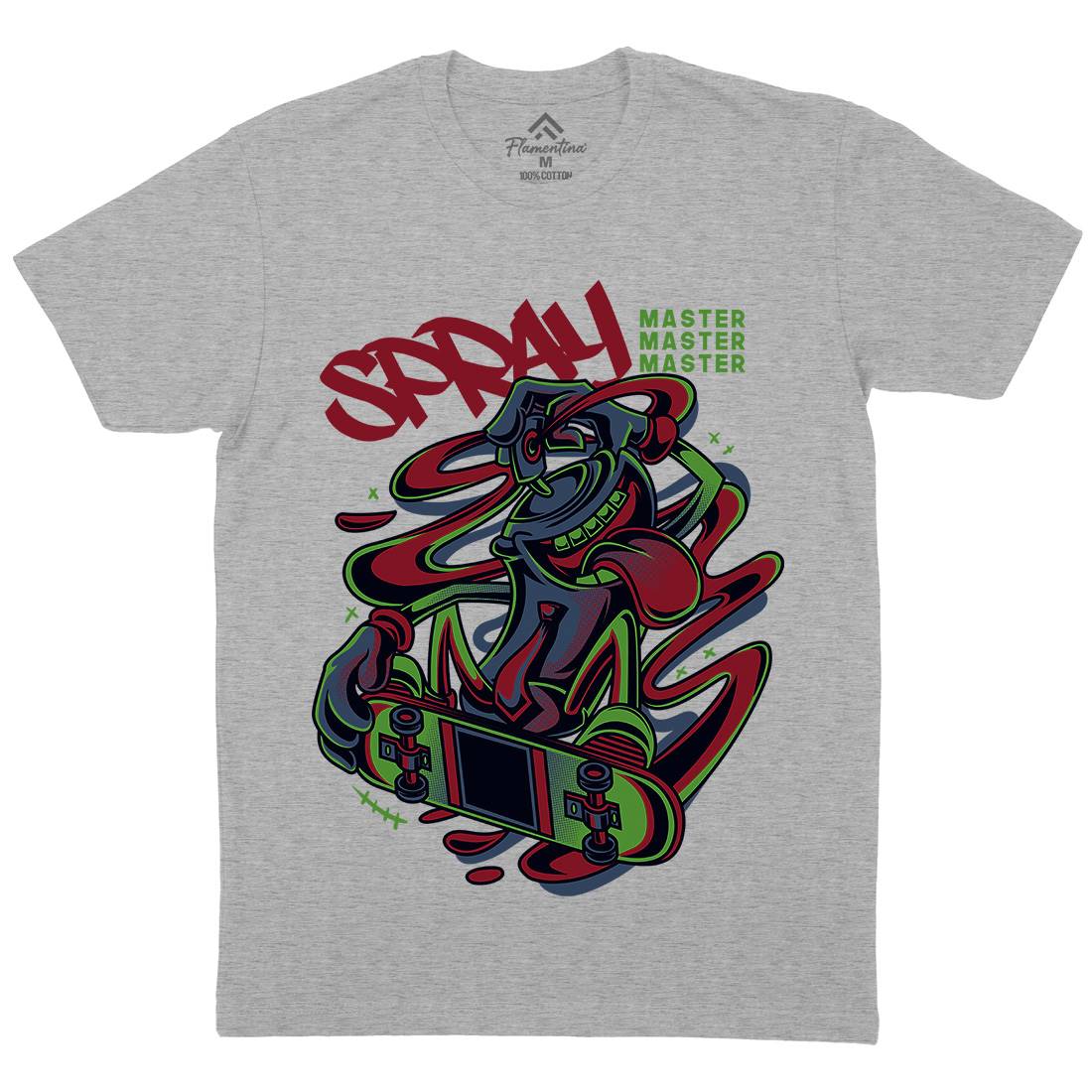Spray Master Mens Organic Crew Neck T-Shirt Skate D832