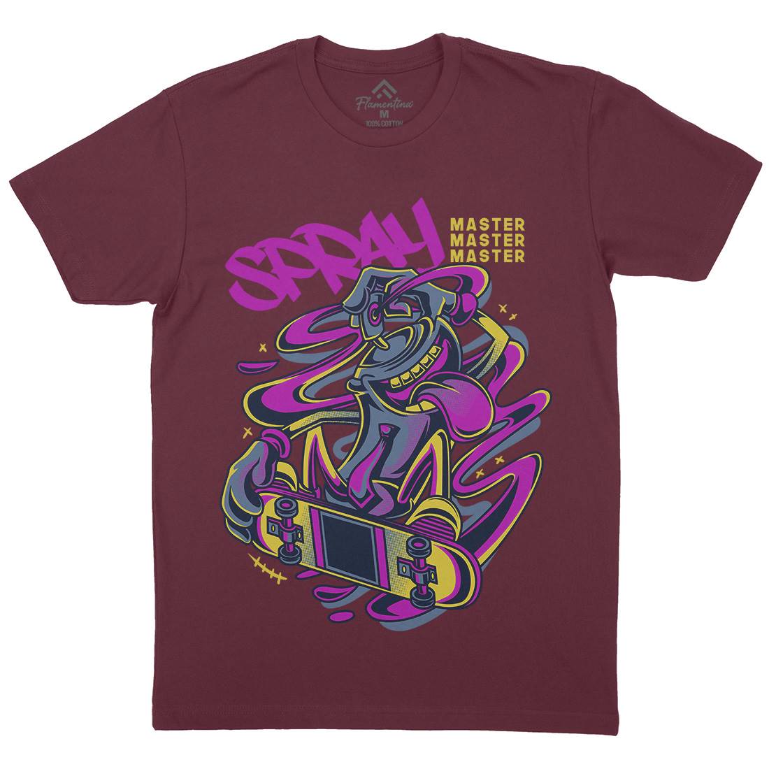 Spray Master Mens Organic Crew Neck T-Shirt Skate D832