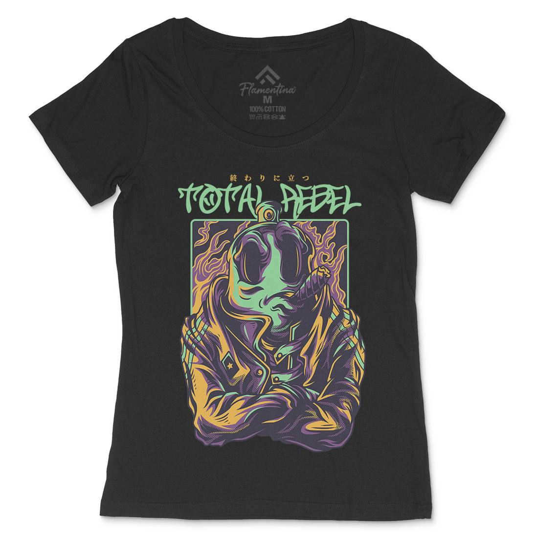 Total Rebel Womens Scoop Neck T-Shirt Graffiti D863