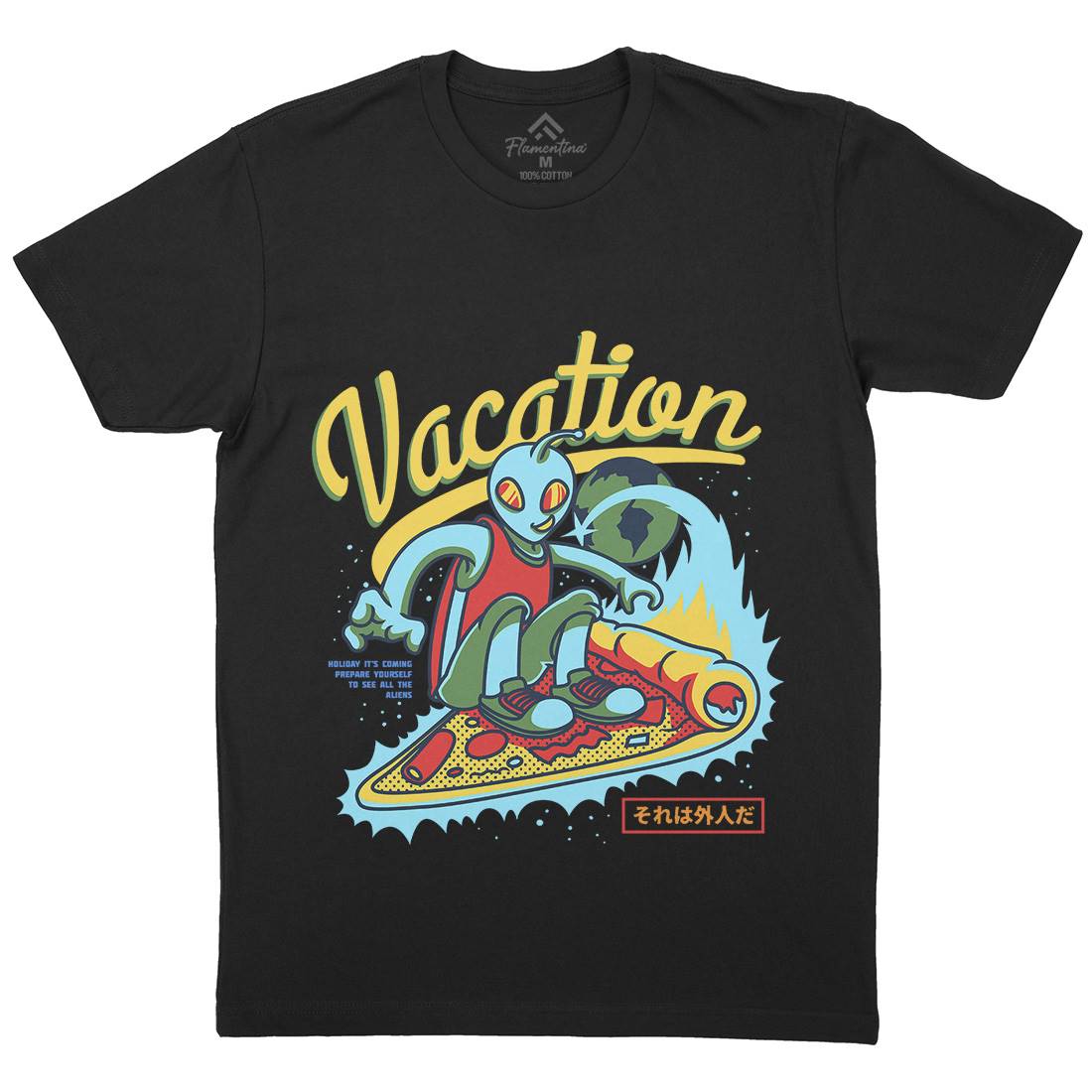 Vacation Mode Mens Organic Crew Neck T-Shirt Surf D871