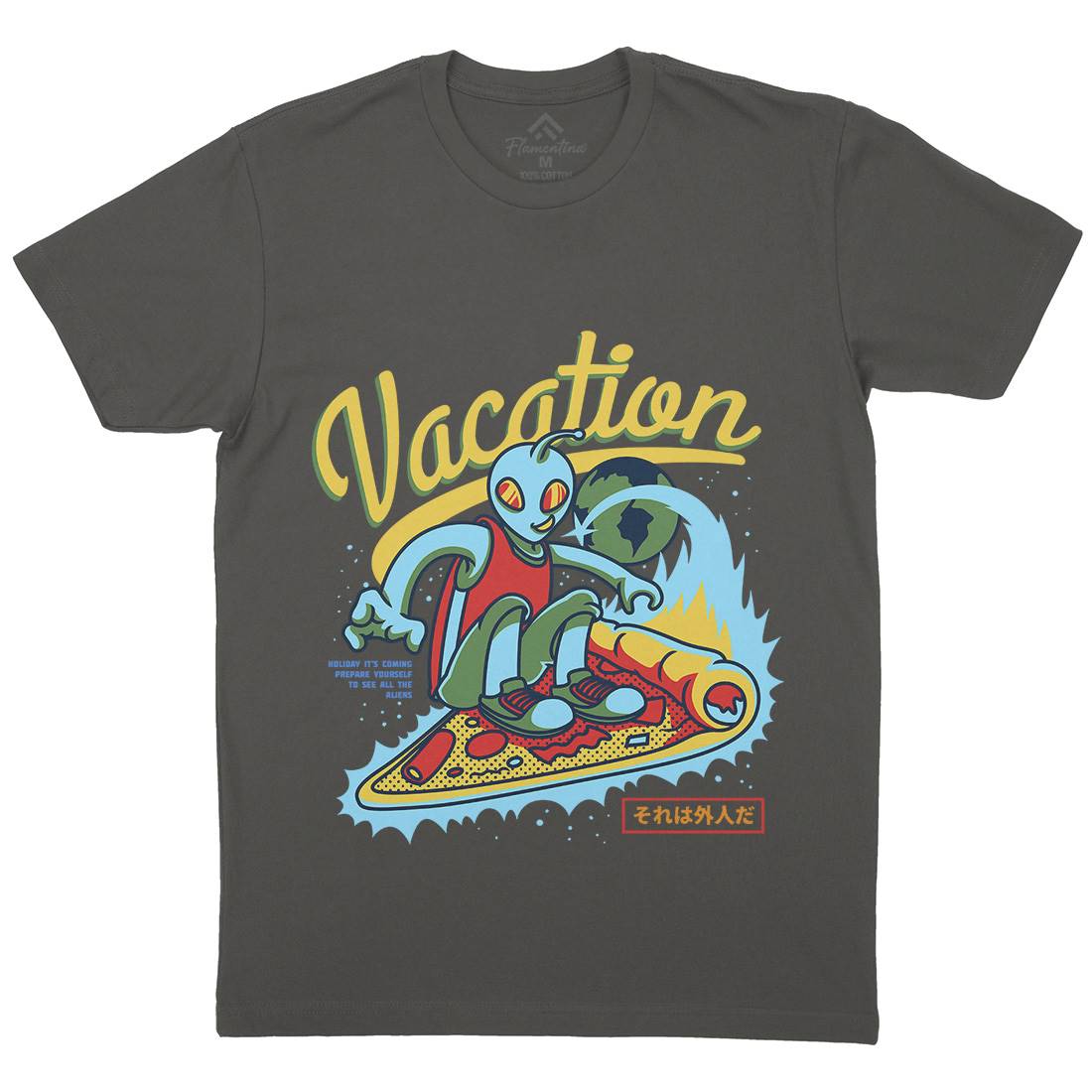Vacation Mode Mens Organic Crew Neck T-Shirt Surf D871