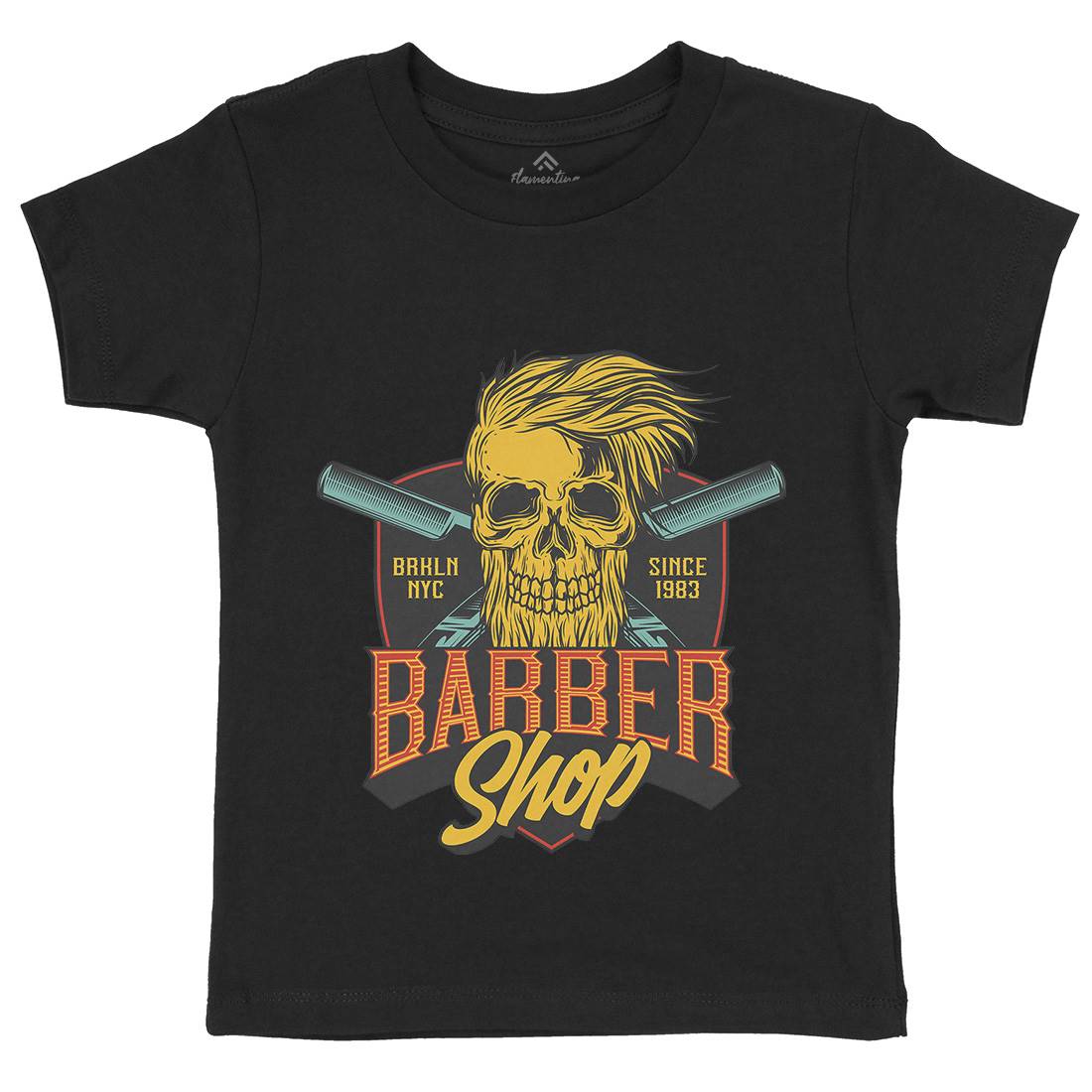 Skull Shop Kids Crew Neck T-Shirt Barber D905
