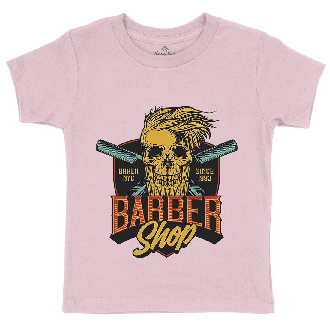 Skull Shop Kids Crew Neck T-Shirt Barber D905
