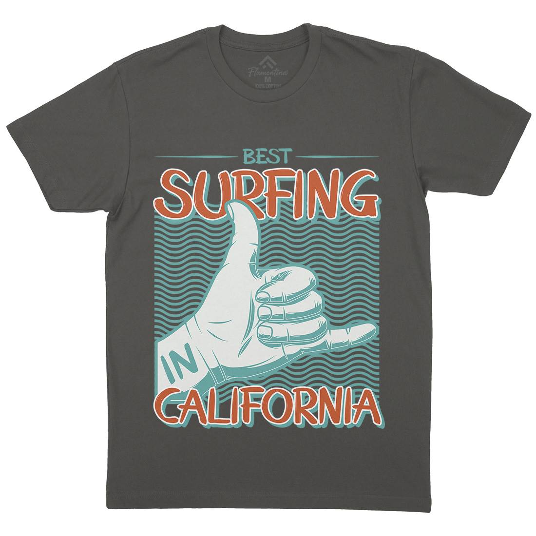 Best Surfing Mens Organic Crew Neck T-Shirt Surf D908