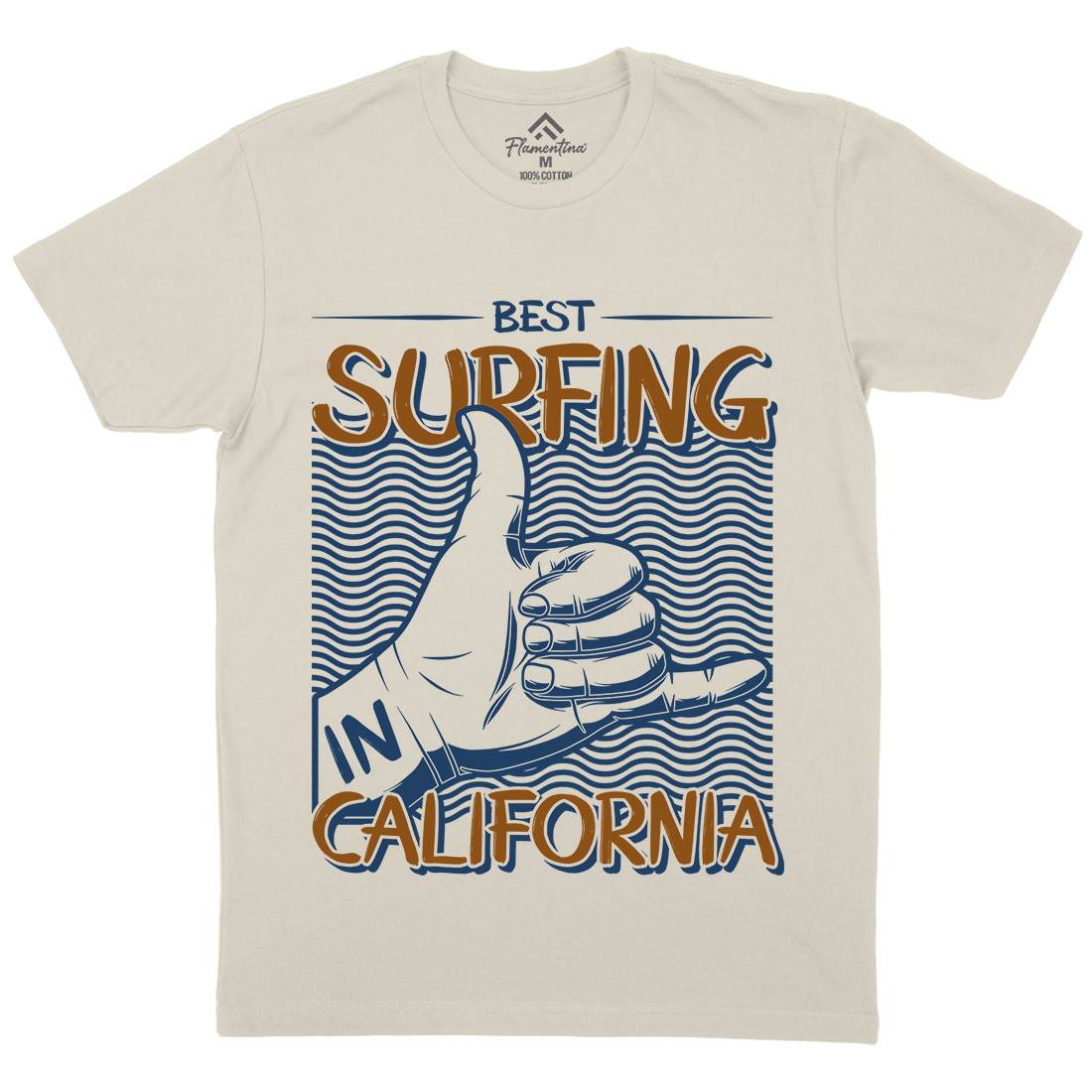 Best Surfing Mens Organic Crew Neck T-Shirt Surf D908