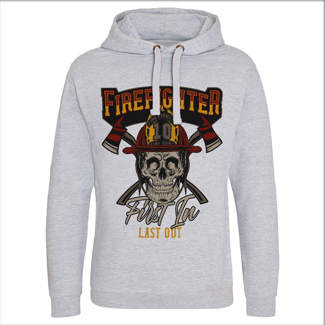 First In Last Out Mens Hoodie Without Pocket Firefighters D933