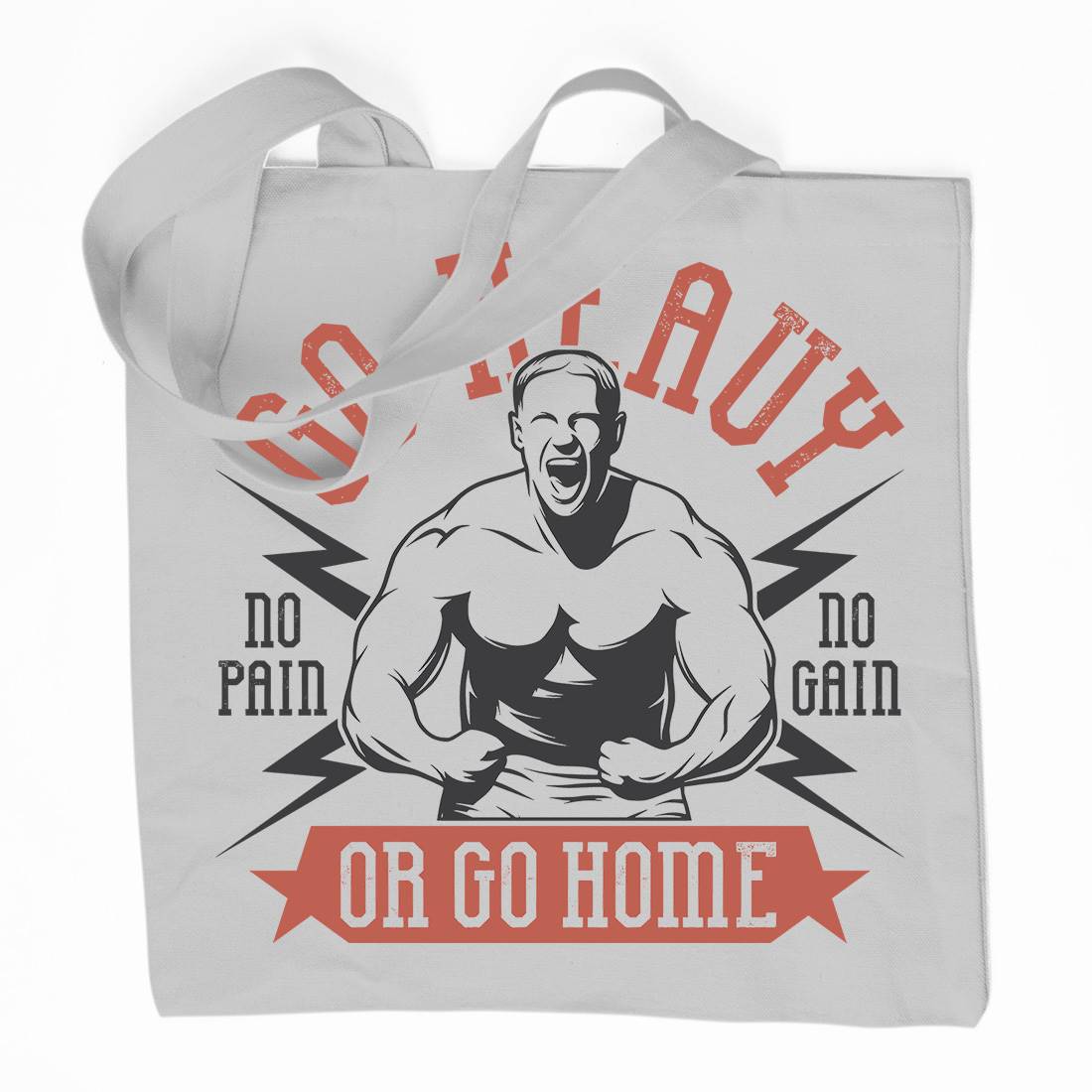 Go Heavy Organic Premium Cotton Tote Bag Gym D939