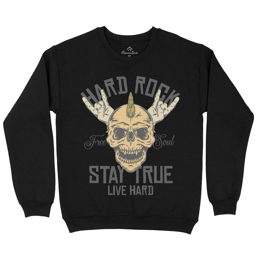 Hard Rock Stay True Mens Crew Neck Sweatshirt Music D943