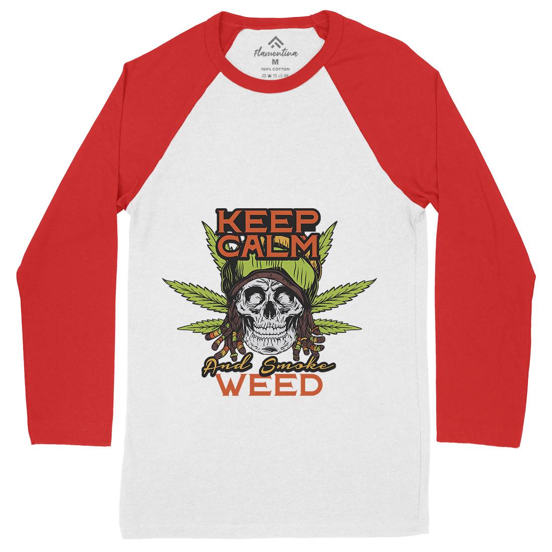 Keep Calm Mens Long Sleeve Baseball T-Shirt Drugs D951