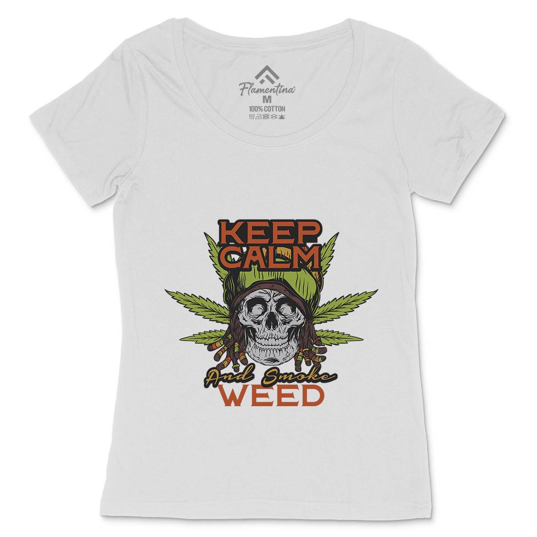 Keep Calm Womens Scoop Neck T-Shirt Drugs D951