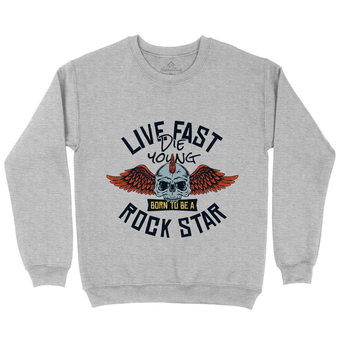 Live Fast Mens Crew Neck Sweatshirt Music D954