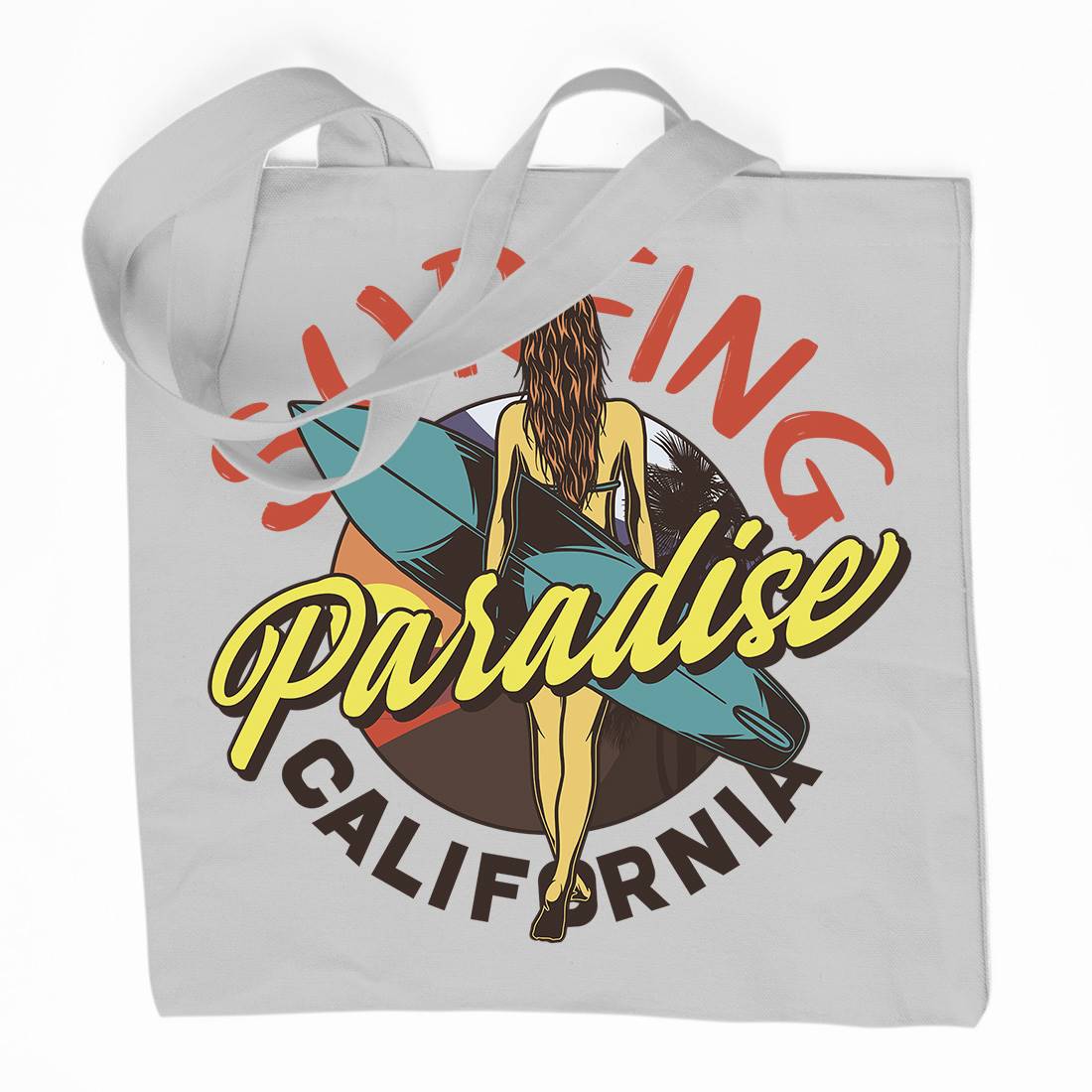 Surfing Paradise Organic Premium Cotton Tote Bag Surf D989