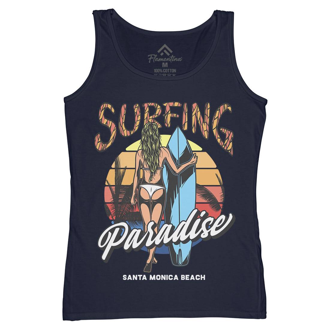 Surfing Paradise Santa Monica Womens Organic Tank Top Vest Surf D991