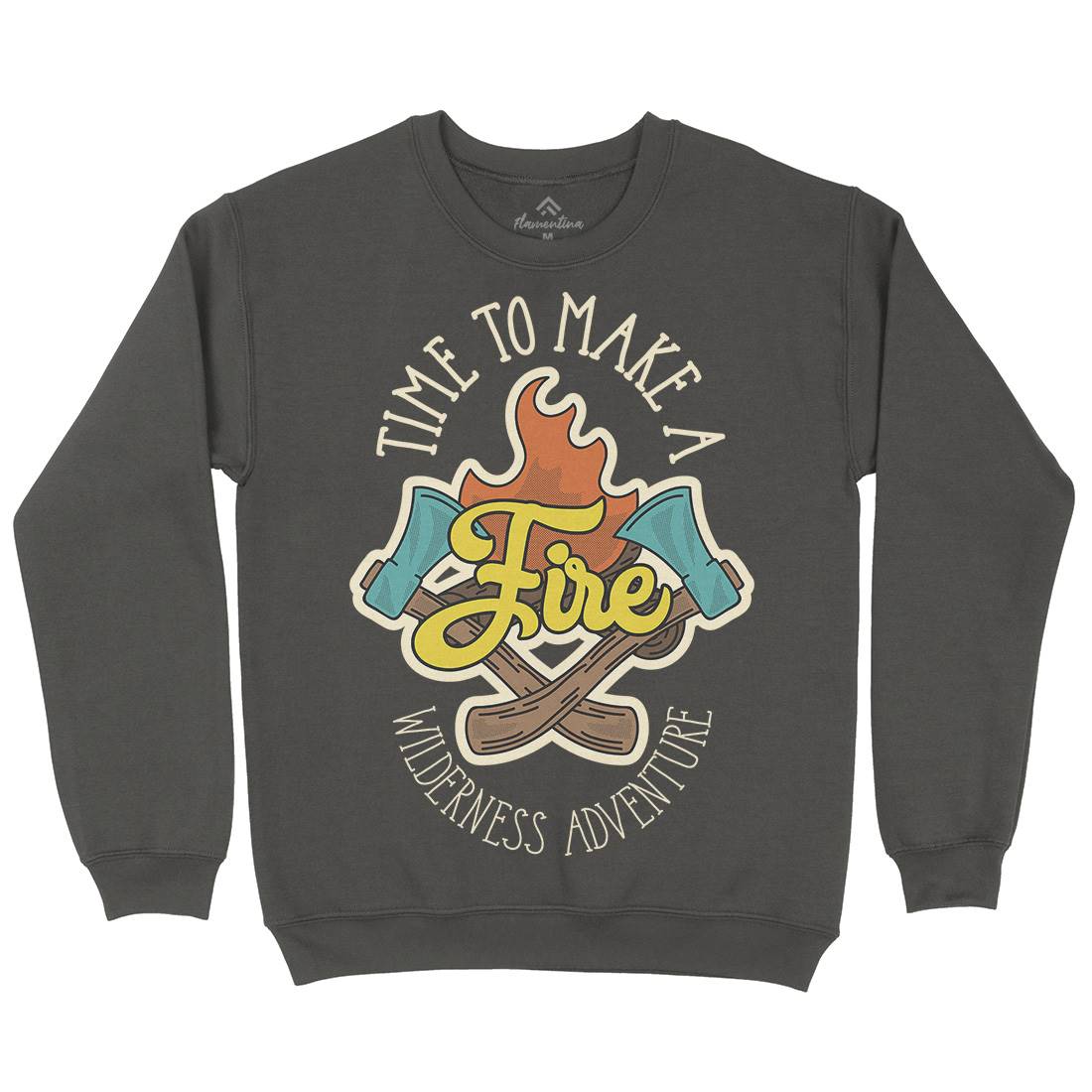 Time To Make Fire Mens Crew Neck Sweatshirt Nature D992