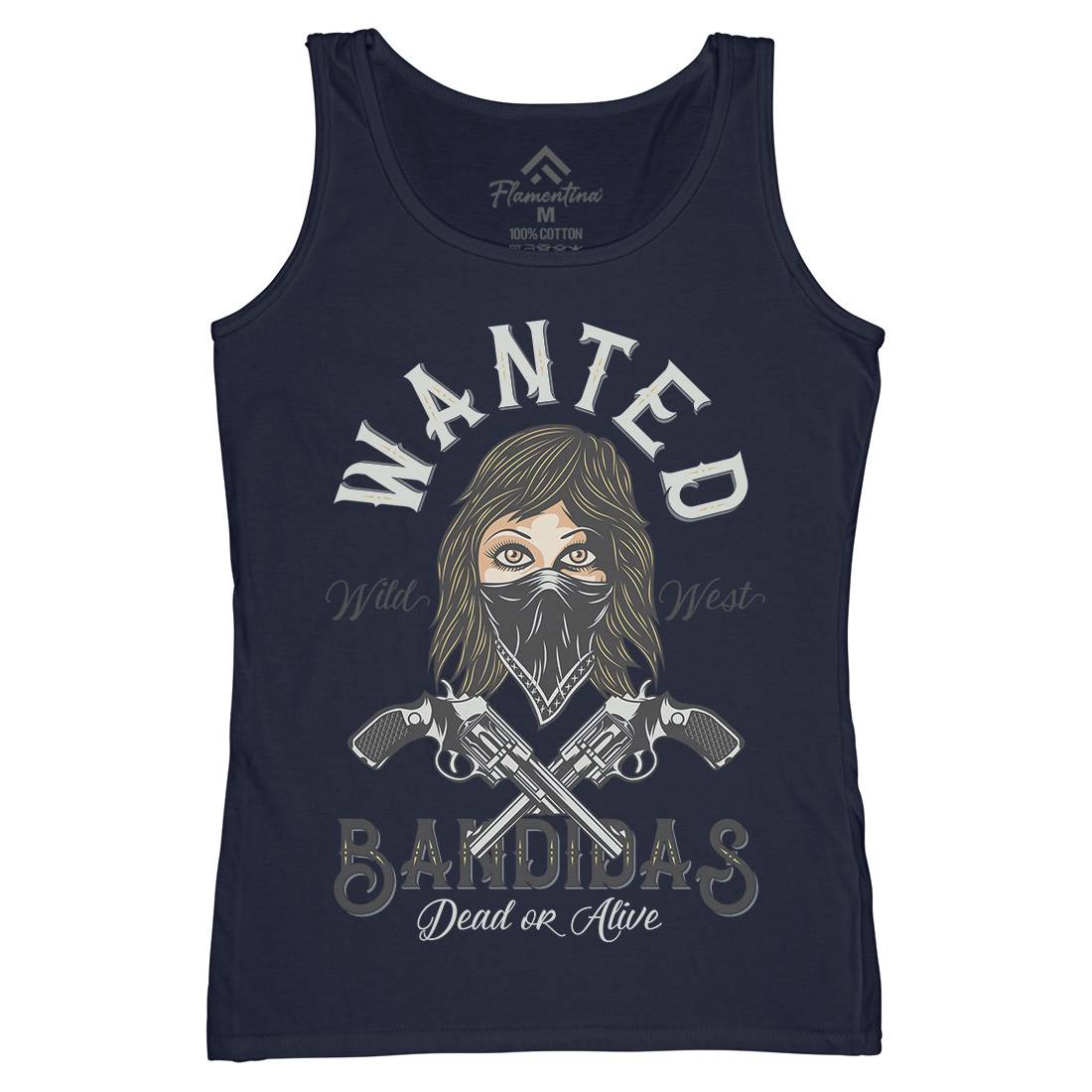 Wanted Bandidas Womens Organic Tank Top Vest Retro D995