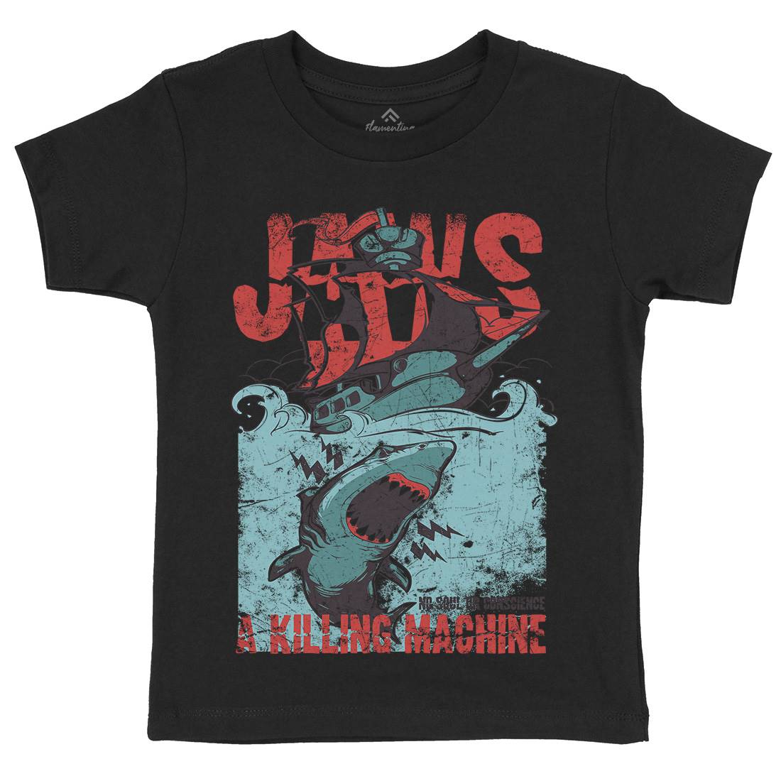 Jaws Kids Crew Neck T-Shirt Horror A000
