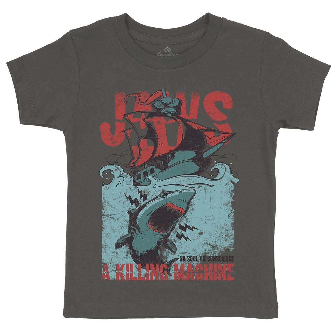 Jaws Kids Organic Crew Neck T-Shirt Horror A000