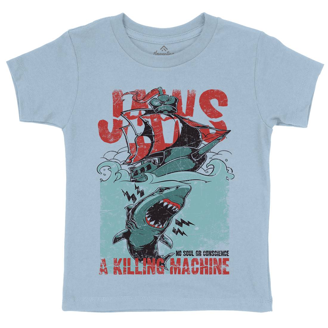 Jaws Kids Organic Crew Neck T-Shirt Horror A000