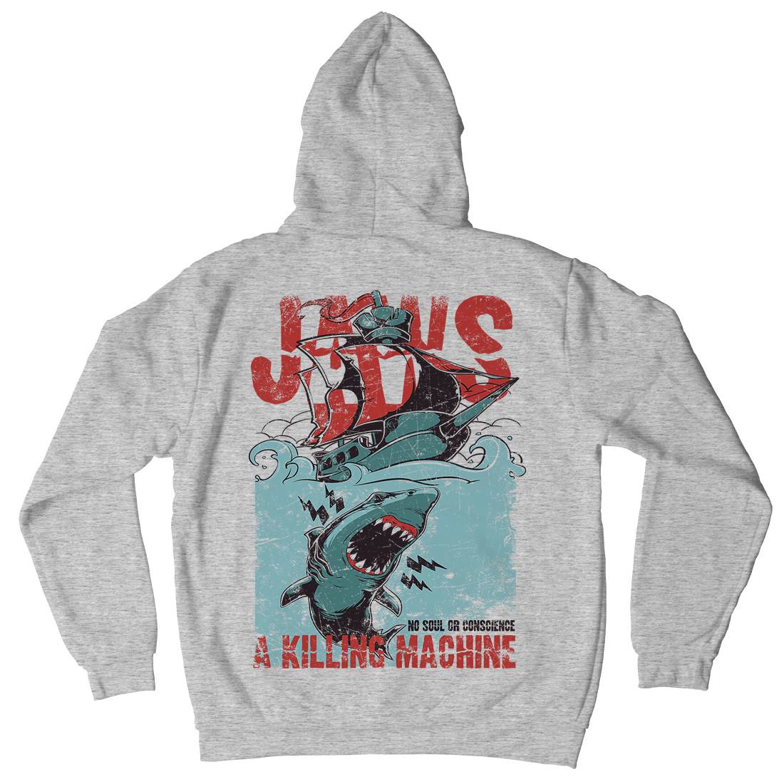 Jaws Mens Hoodie With Pocket Horror A000