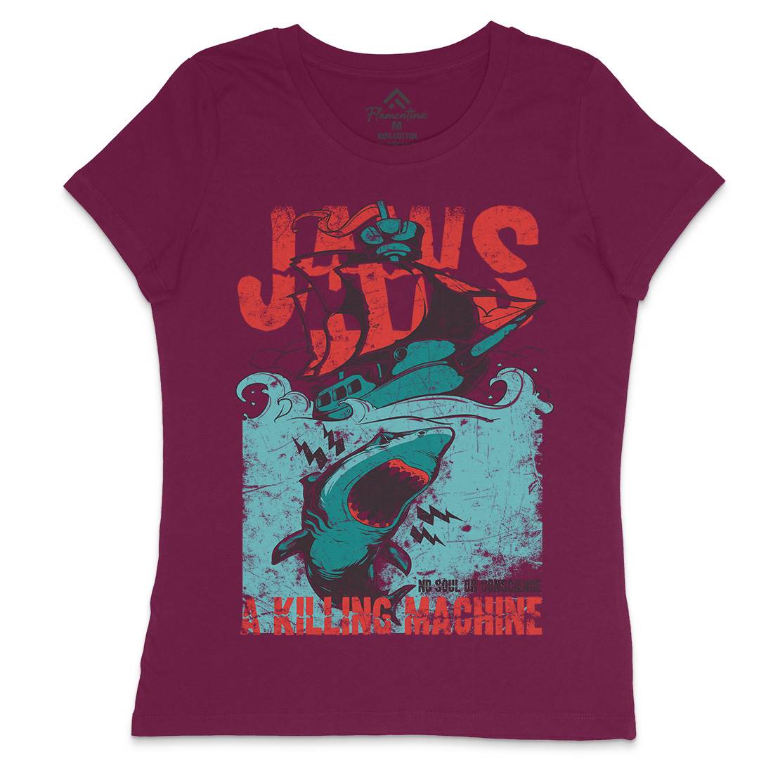 Jaws Womens Crew Neck T-Shirt Horror A000