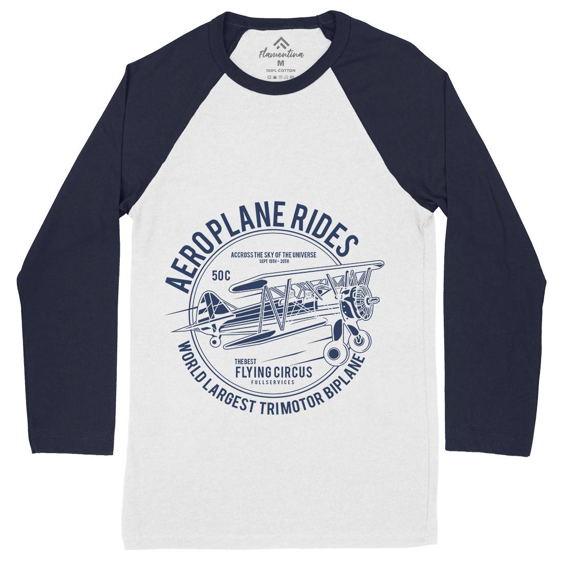 Aeroplane Mens Long Sleeve Baseball T-Shirt Vehicles A002