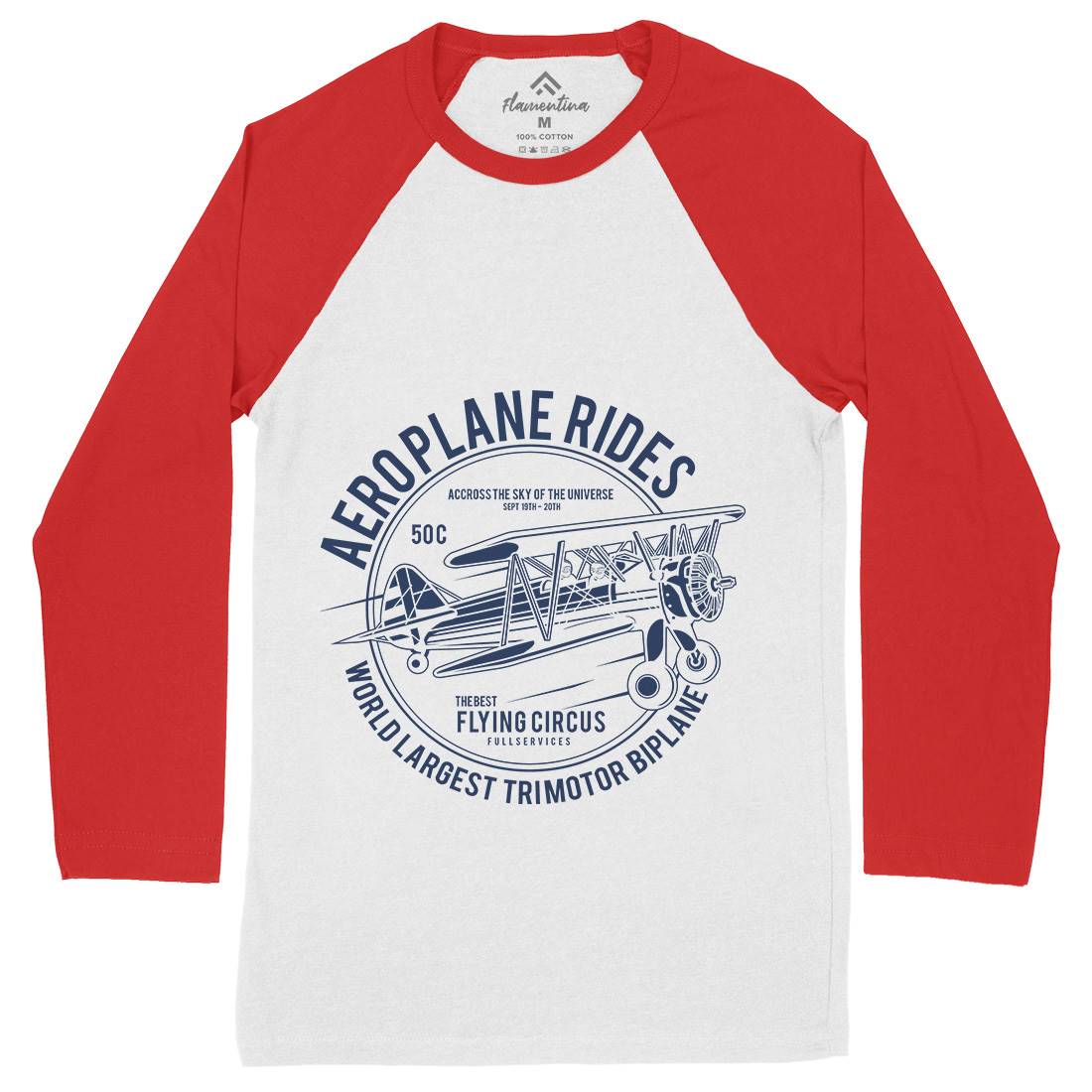 Aeroplane Mens Long Sleeve Baseball T-Shirt Vehicles A002