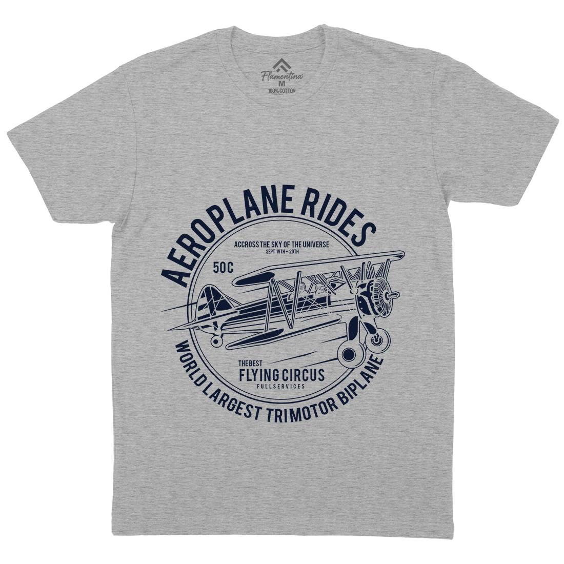 Aeroplane Mens Organic Crew Neck T-Shirt Vehicles A002